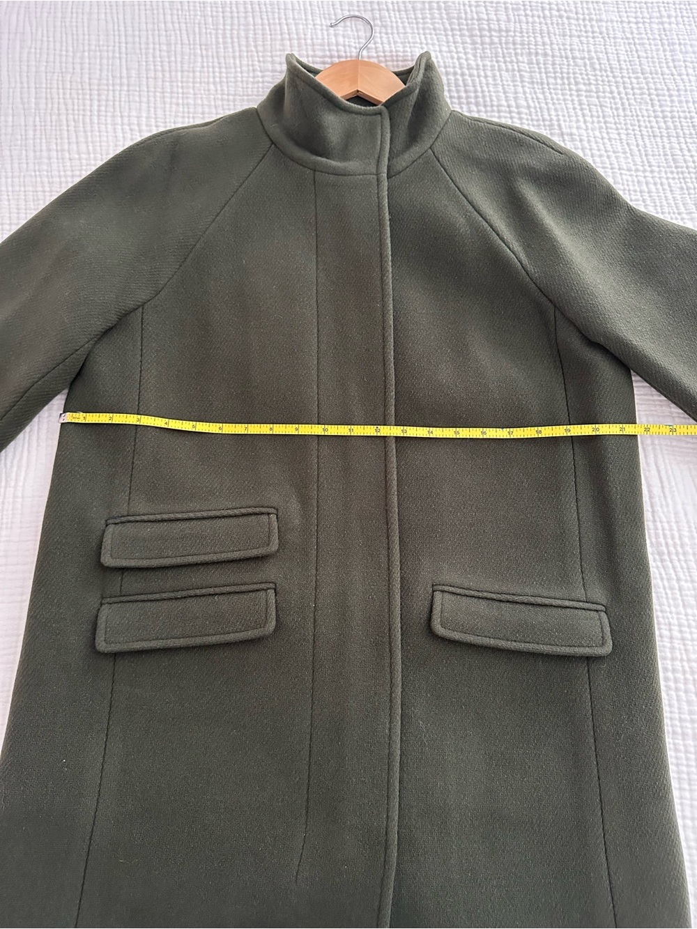 NWT J.Crew Toscana Coat Italian Stadium-Cloth Wool Blend Dark Moss 6 - Picture 6 of 9